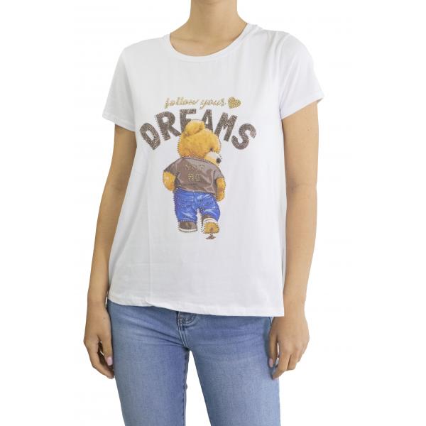 t shirt con orsacchiotto "follow your dreams" 